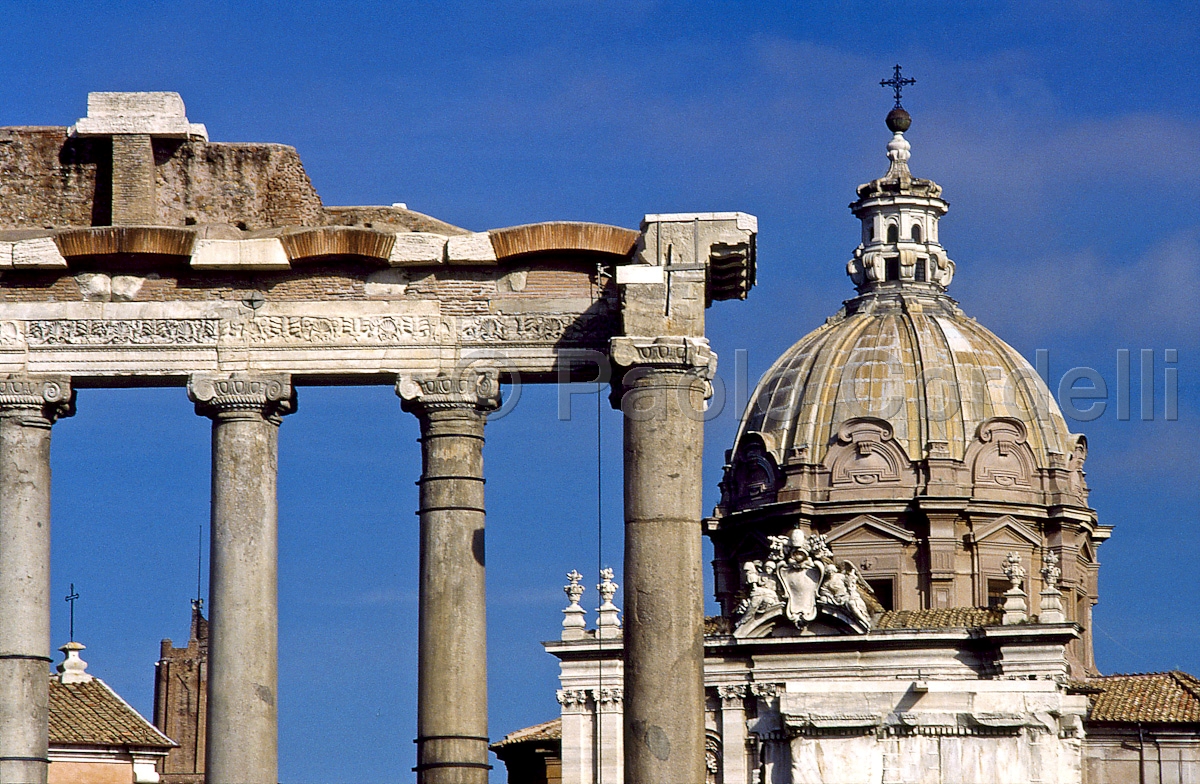 Temple of Saturn and Church of SS Luca and Martina, Roman Forum, Rome, Italy
(cod:Rome 13)